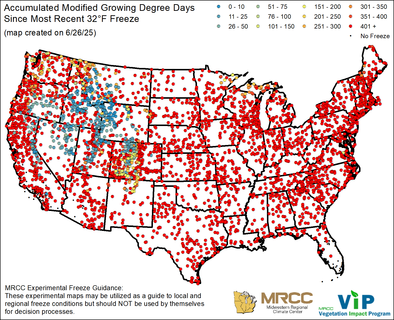 MGDD Since Most Recent 32°F Freeze MGDD Since Most Recent 32°F Freeze